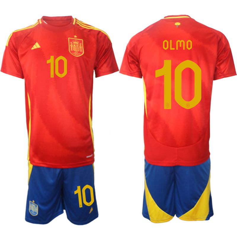 Men 2024-2025 Season Spain home red #10 Soccer Jersey